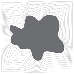 Square blend emblem. Curved line with frame element design