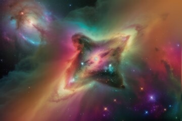 A Neon-Lit Nebula in the Heart of the Cosmos