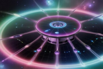 Obraz premium Cybernetic Galaxy: A Futuristic Cosmos