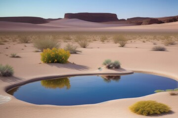 Obraz premium A Desert Oasis Hidden Within a Mirage