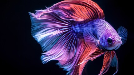 Fototapeta premium Vibrant Siamese Fighting Fish Colorful Betta Splendor