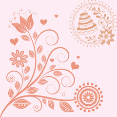 Vintage Pale Peach Wedding Grunge Background Collection.