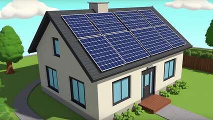 A house facade featured in an educational video about solar energy. The modern design and prominent display highlight the functionality and benefits of solar energy technology.