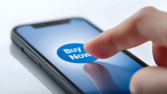 mobile phone in hand on a white background