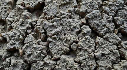 Naklejka premium Photo Close-Up Of A Rough, Textured Material Such As Concrete Or Bark. Desaturated Earthy Tones, Shallow Depth Of Field, Highlighting Texture And Contrast..