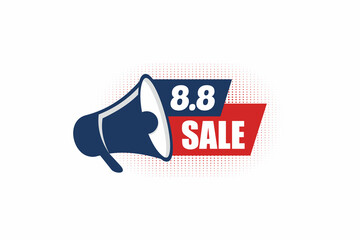 8.8 sale banner element with megaphone.