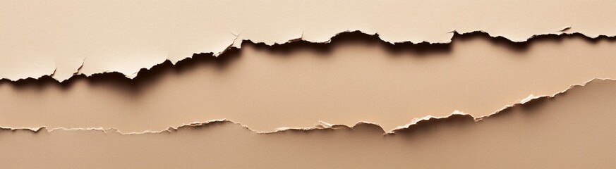 Torn paper with shadow: Macro shot of torn paper revealing a layer of texture, the jagged edges casting intriguing shadows, creating a minimalist aesthetic.