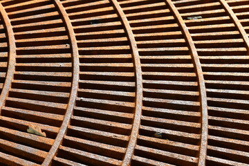 Metal grate closeup.