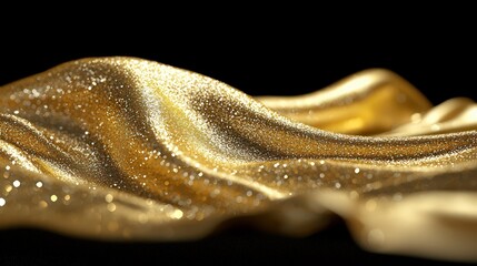 Luxurious Golden Glitter Waves  Abstract Background Texture