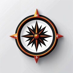 compass navigation icon on plain white background