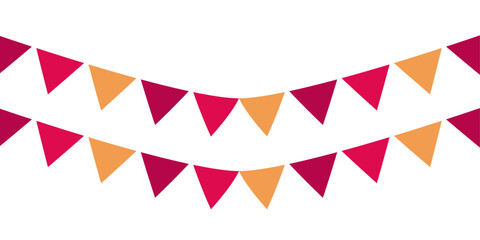Obraz premium Carnival garland with Flag-Flag Colorful Party Decorations Garland pennants Decorative colorful party pennants for birthday celebration, festival
