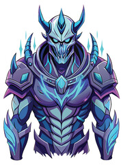 Depict a ferocious alien gladiator, scarred and muscular, clad in intricate biomechanical armor, ready for brutal combat.  Show detailed armor plating and glowing energy conduits.