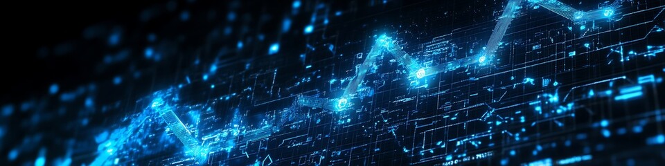 Abstract Digital Data Visualization Showing Growth Trends