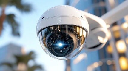 Modern CCTV Security Camera on Skyscraper