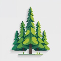 Fototapeta premium cypress tree icon on plain white background