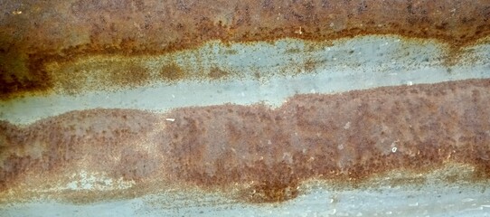 Rusty metal surface with corroded texture. A close-up of a rusted metal surface featuring brown and orange corrosion patterns, highlighting decay, oxidation, and weathered texture.