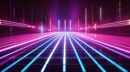 neon retro music streaming background