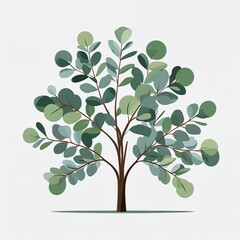 Obraz premium eucalyptus tree icon on plain white background