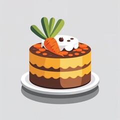  carrot cake icon on plain white background