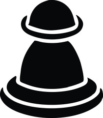 Minimalist Chess Pawn Icon , Strategy Game Vector Illustration
