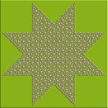 Eight point star Amann Tiling.  Only rhombus tiles shown.  Non periodic simple tiles reminiscent of arabic decorations. With subtle relief and texture.