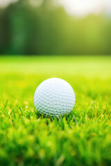 Obraz premium Perfect Day for Golf: Ball on Lush Green Course