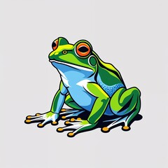 Fototapeta premium frog icon on plain white background