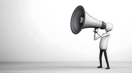 A person using a megaphone to broadcast information effectively