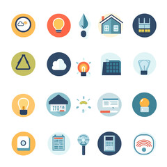 Flat Design Icon Set Representing Various Concepts and Industries