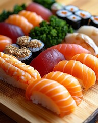 Sushi platter, restaurant, assorted, fresh