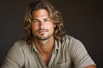 Fototapeta premium Man smiling close-up