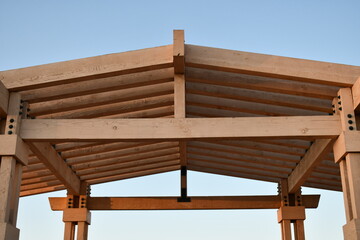 Outdoor wooden structure.