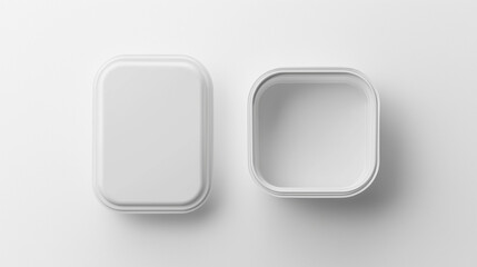 Obraz premium White Rectangular Square Food Containers Mockup Packaging