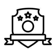 University Crest Vector Line Icon Design