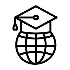 International Student Vector Line Icon Design