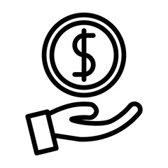 Financial Aid Vector Line Icon Design