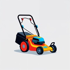 Fototapeta premium lawnmower icon on plain white background