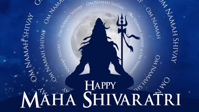 Maha Shivratri - Hindu festival celebrated of Hindu God Lord Shiva background animation HD video