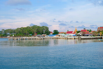 Fototapeta premium View of the fishing pier in Thailand.