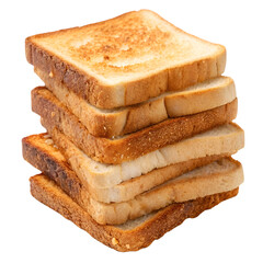 A Stack of Toasted Bread Slices 
isolated on a transparent background