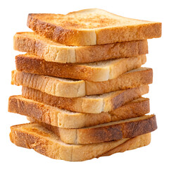 A Stack of Toasted Bread Slices 
isolated on a transparent background