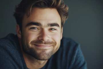 Fototapeta premium Man smiling close-up