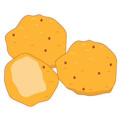 Illustration of Fast Food on White Background. Isolated Vector Cartoon Design