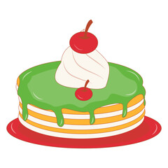 Illustration of Fast Food on White Background. Isolated Vector Cartoon Design