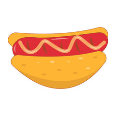 Illustration of Fast Food on White Background. Isolated Vector Cartoon Design