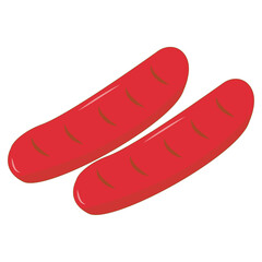 Illustration of Fast Food on White Background. Isolated Vector Cartoon Design