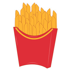 Illustration of Fast Food on White Background. Isolated Vector Cartoon Design