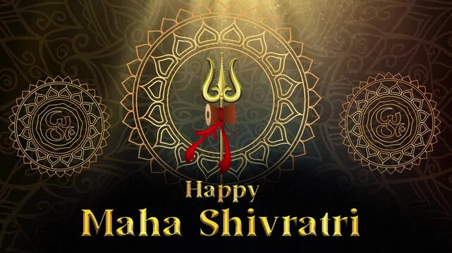 Maha Shivratri - Hindu festival celebrated of Hindu God Lord Shiva background animation HD video
