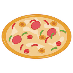 Illustration of Fast Food on White Background. Isolated Vector Cartoon Design