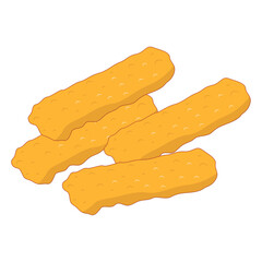 Illustration of Fast Food on White Background. Isolated Vector Cartoon Design